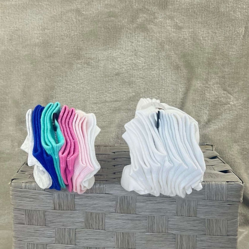 Old Navy Kids Unisex Fashion Socks 12 Pair Pack White Multi Color Size L 3Y-5Y